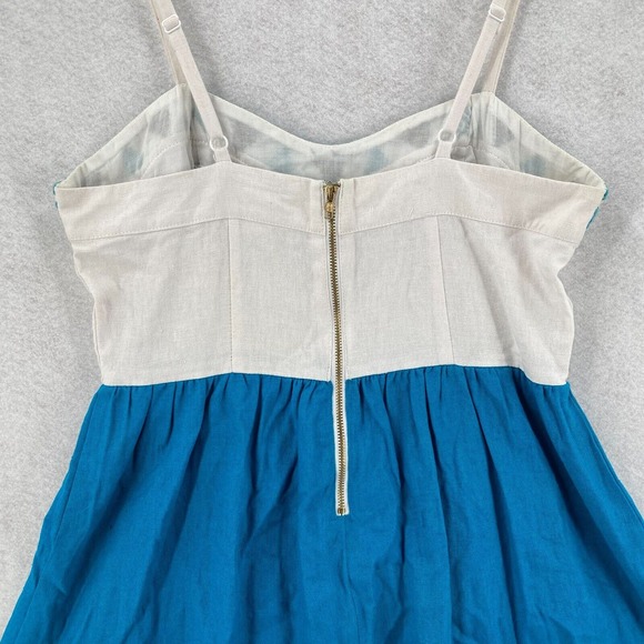 Staring‎ At Stars Anthropoligie Dress Women 4 Sleeveless Aztec Boho Mini Linen - Picture 9 of 16